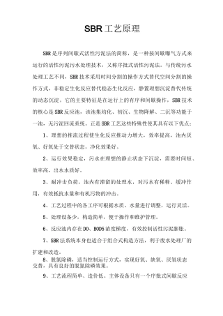 SBR工艺原理