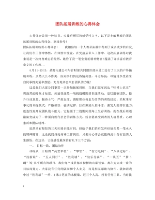 团队拓展训练的心得体会 (000001)