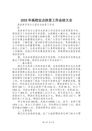 20XX年高校定点扶贫工作总结大全 (5)