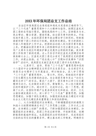 20XX年环保局团总支工作总结