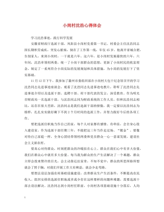 小岗村沈浩心得体会 