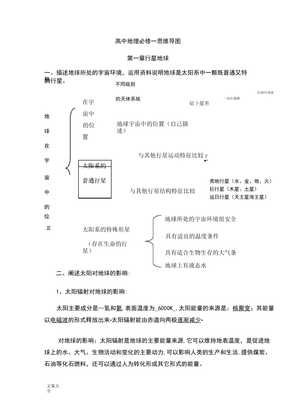 高中地理必修一思维导图87990_第1页