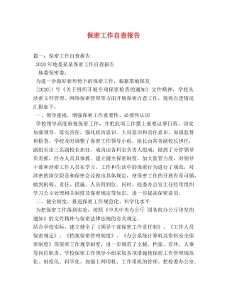 保密工作自查报告 (000001)