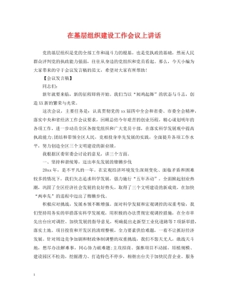 在基层组织建设工作会议上讲话 