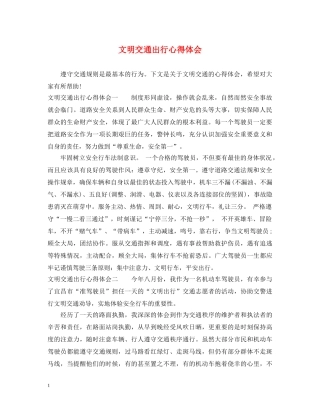 文明交通出行心得体会 