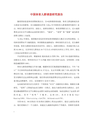 中国体育人群调查研究报告