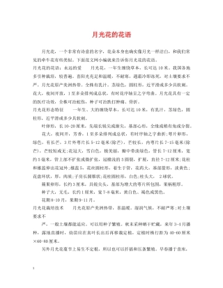 月光花的花语 