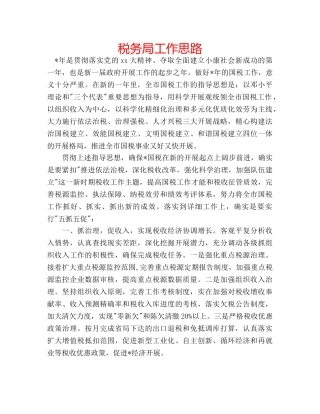 税务局工作思路 