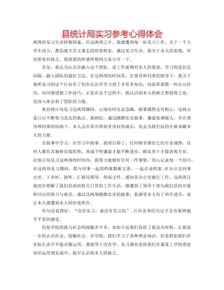 县统计局实习参考心得体会 