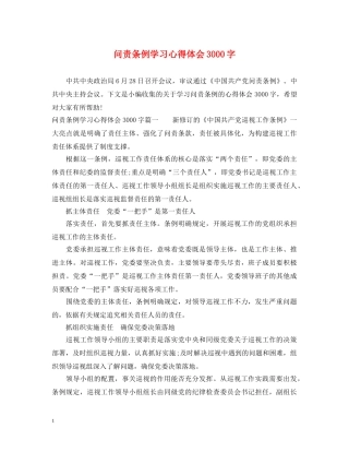 问责条例学习心得体会3000字 