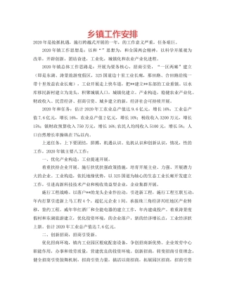 乡镇工作安排 