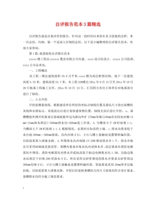 自评报告范本3篇精选 