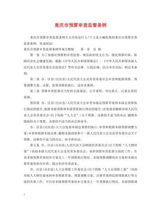 重庆市预算审查监督条例 