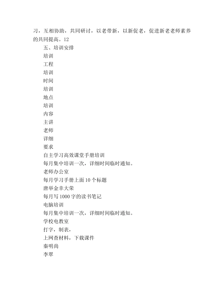 小学春校本培训参考计划范文 _第3页