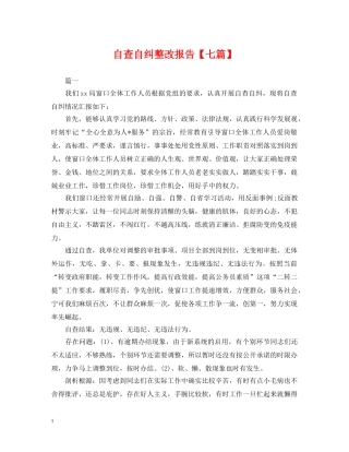 自查自纠整改报告【七篇】 