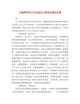 乡镇领导班子作风建设心得体会精选多篇 