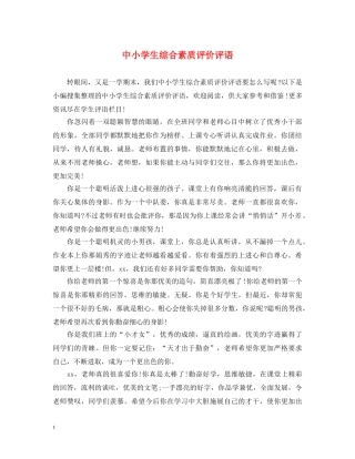 中小学生综合素质评价评语