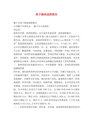 班子集体述职报告 