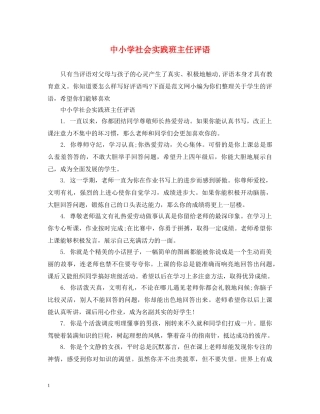 中小学社会实践班主任评语