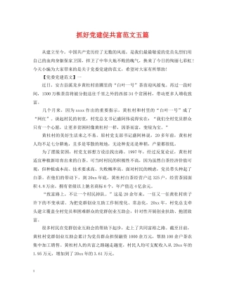 抓好党建促共富范文五篇 
