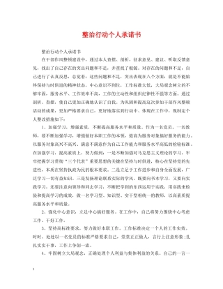 整治行动个人承诺书 