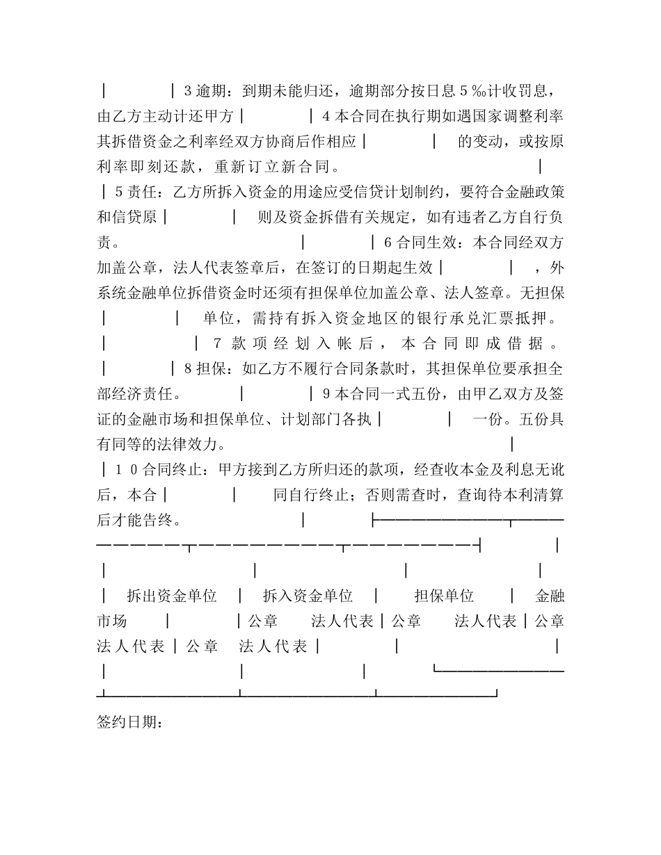 资金拆借合同 (2) _第2页