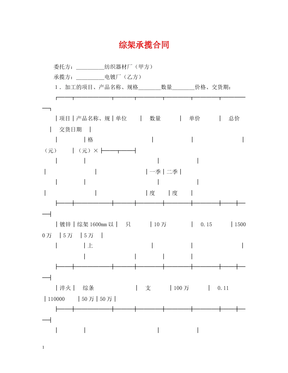 综架承揽合同 _第1页