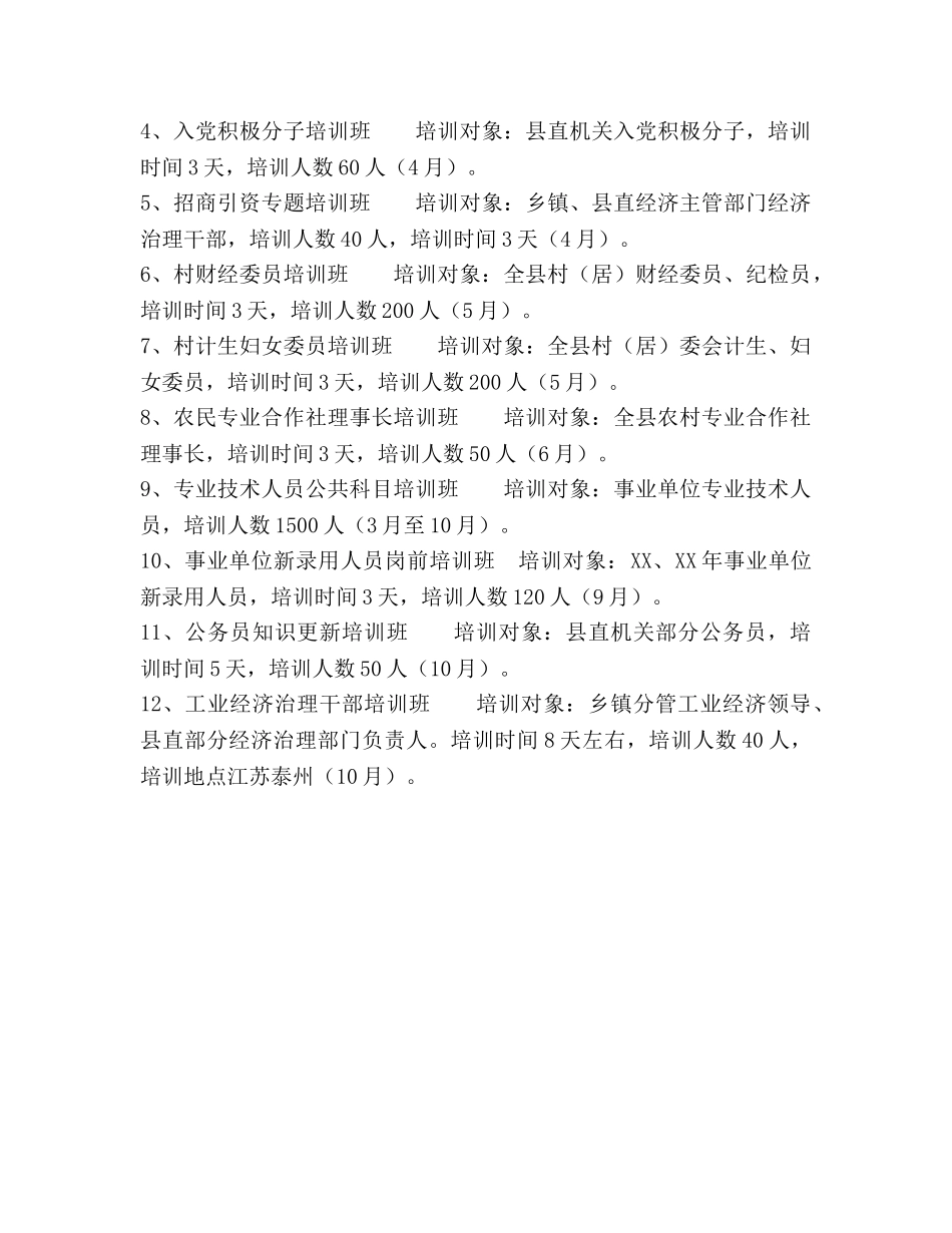 县干部教育培训工作参考计划范文 _第3页