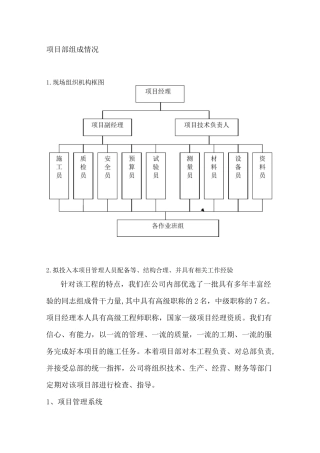 项目部组成情况
