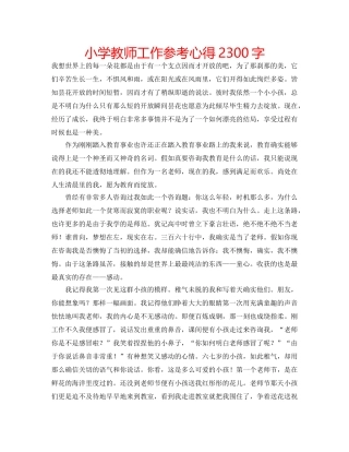 小学教师工作参考心得2300字 