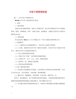 中层干部管理制度2