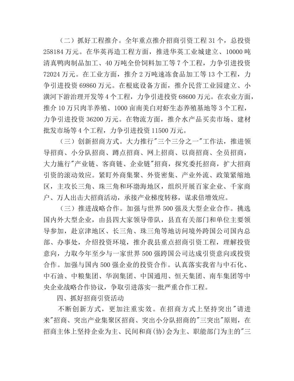 县招商引资年度参考计划范文 _第3页