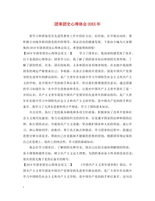 团章团史心得体会20XX年 