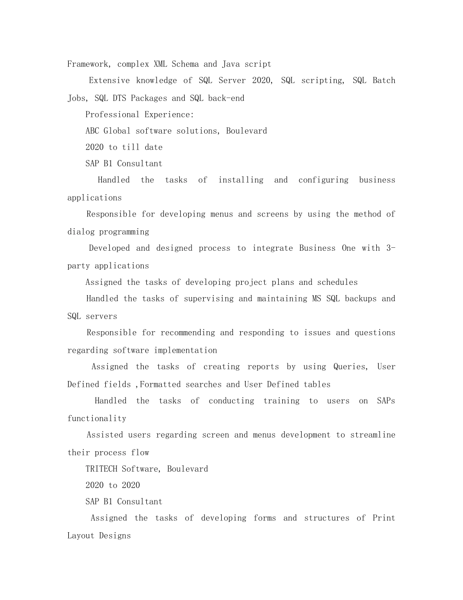 咨询行业英文简历模板 _第2页