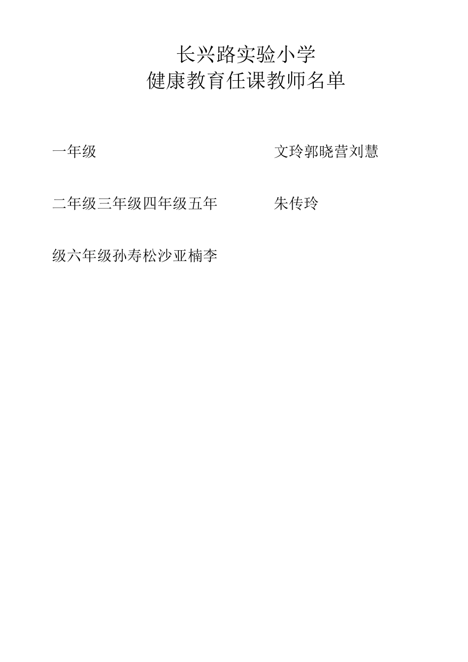 学校健康教育课程表-教师名单-教案_第2页