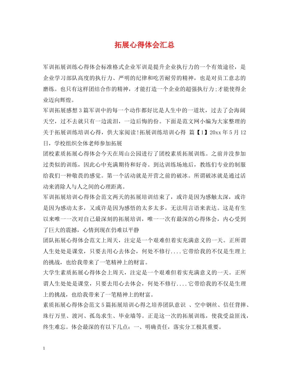 拓展心得体会汇总 _第1页