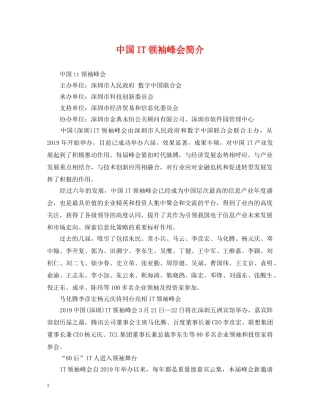 中国IT领袖峰会简介