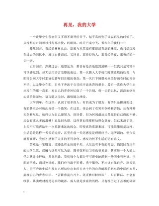再见，我的大学