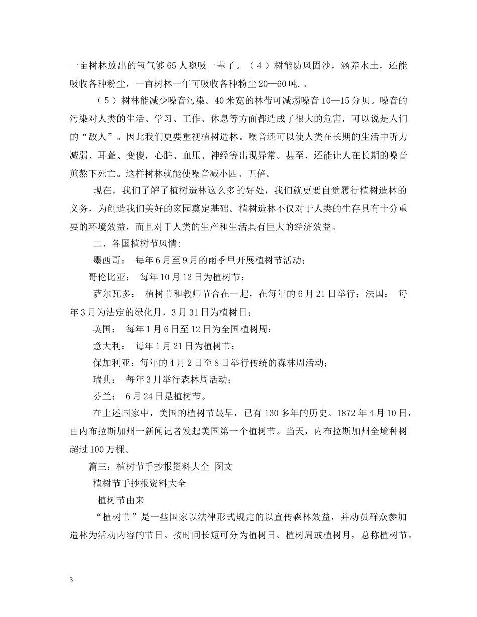 植树节手抄报资料、内容 _第3页