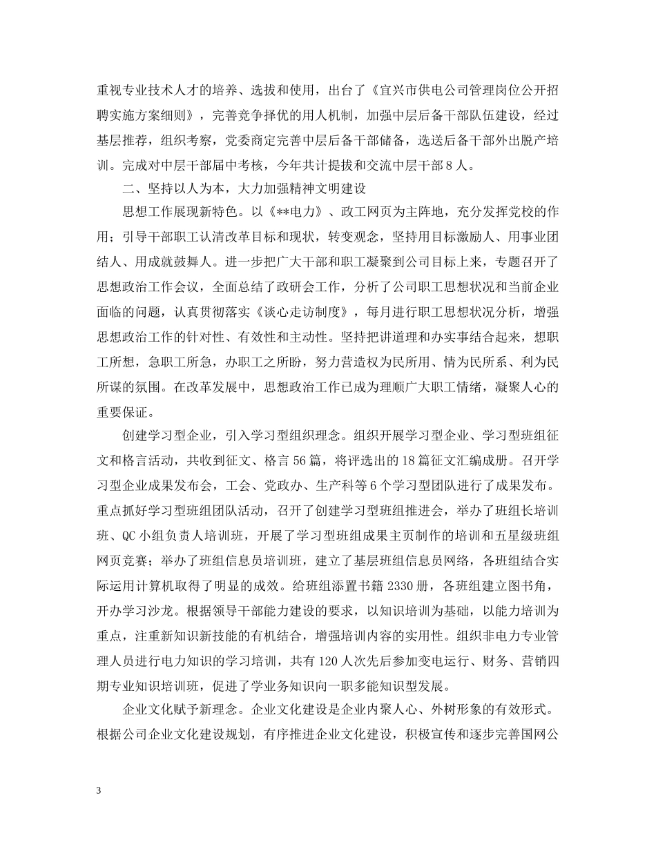 在--供电公司20XX年党员代表大会上的报告 _第3页