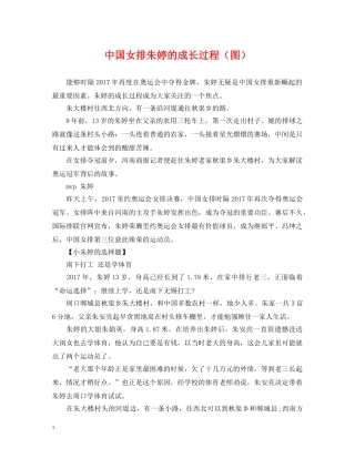 中国女排朱婷的成长过程（图）