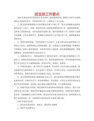 团支部工作要点 