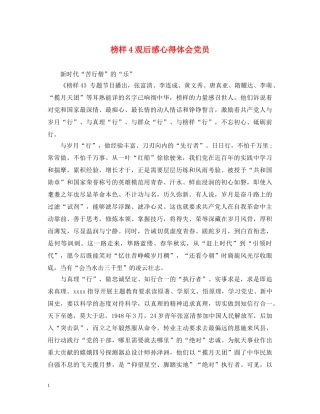 榜样4观后感心得体会党员 