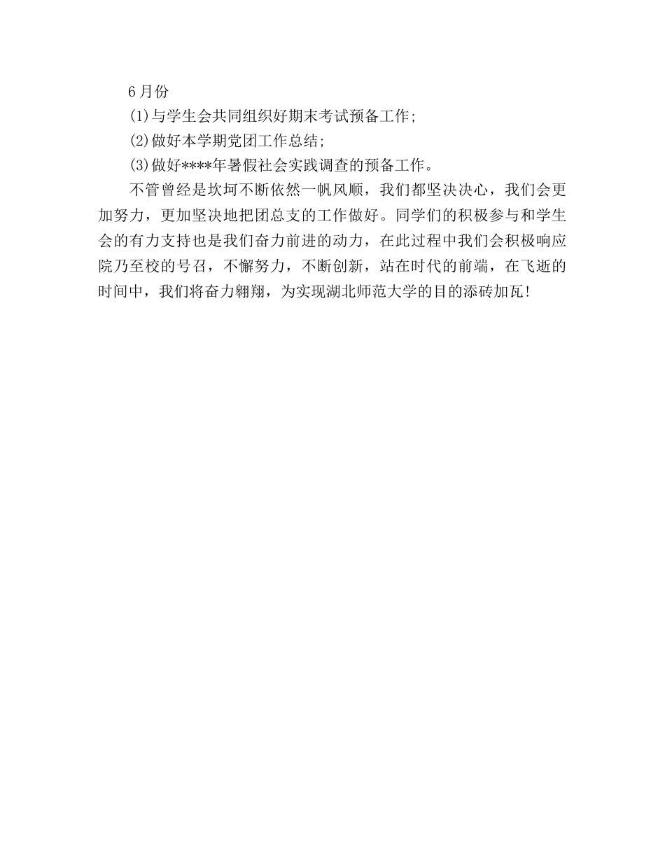 团支部书记个人工作参考计划范文 _第3页