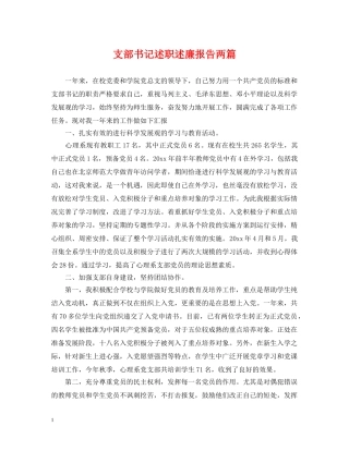 支部书记述职述廉报告两篇 