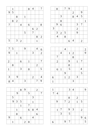 数独题目—难度系数