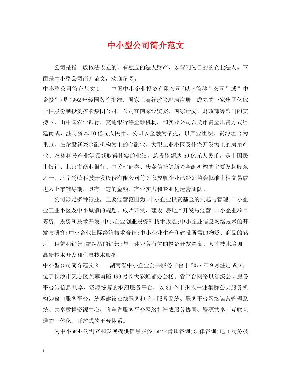 中小型公司简介范文_第1页