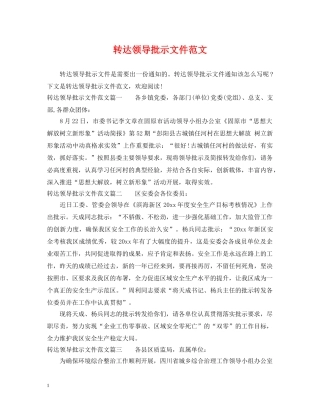 转达领导批示文件范文 