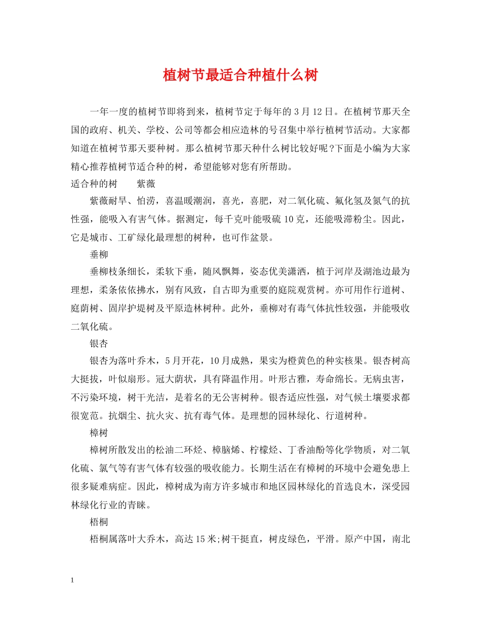 植树节最适合种植什么树 _第1页