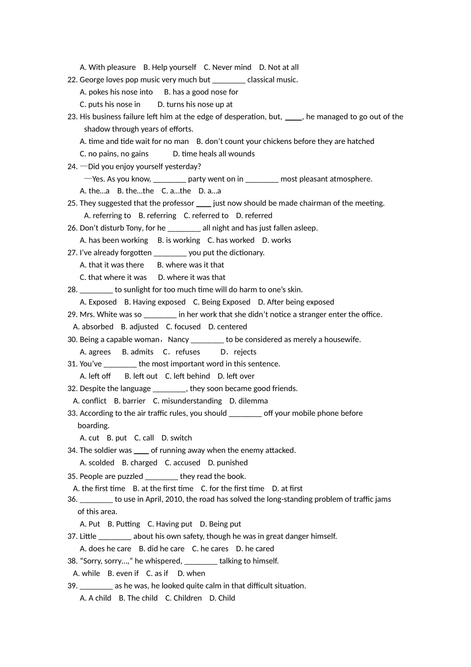 浙江省金华20102011高二英语上学期期中考试试题新人教版会员独享 _第3页